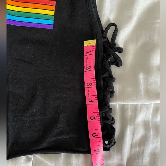 ❌SOLD❌  Black rainbow stripe crop top - Picture 7 of 7